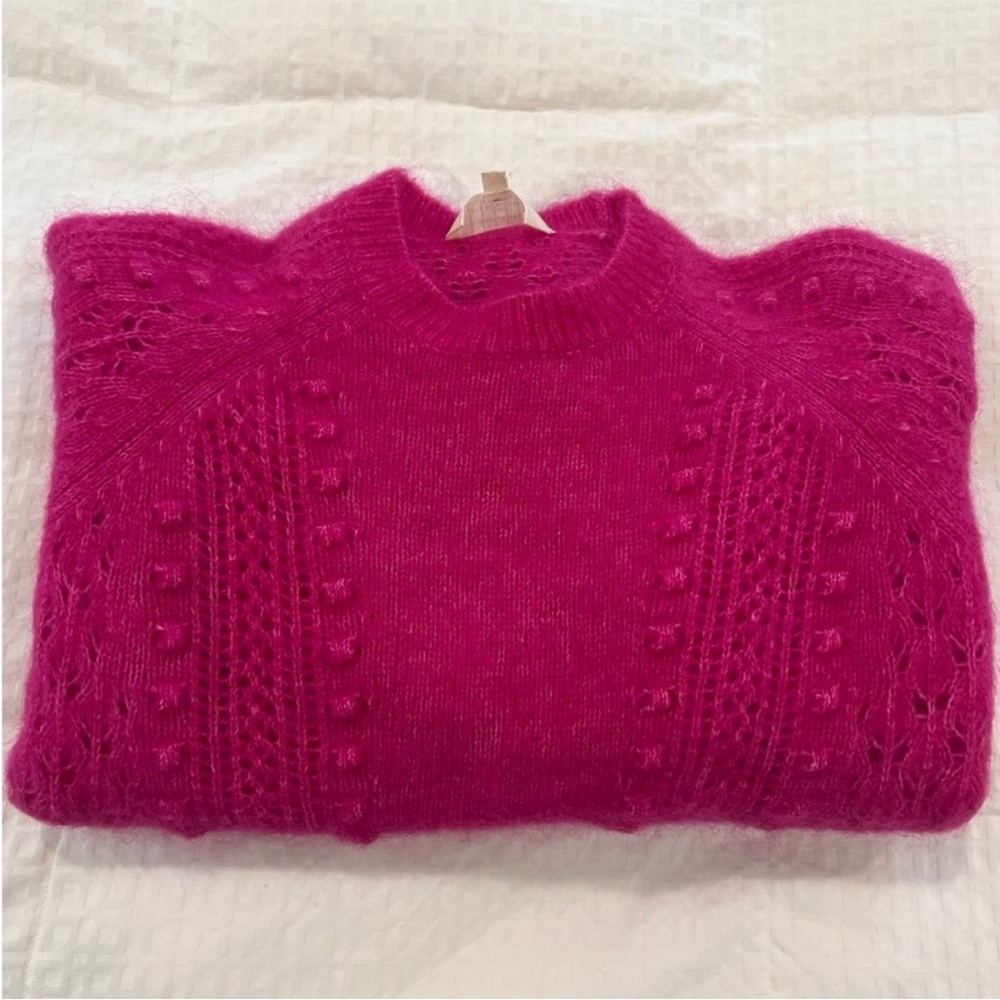 Sezane Come Jumper bright pink fuchsia Size Small - Picture 5 of 7